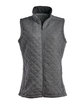 J America Ladies' Quilted Vest charcoal heather OFFront