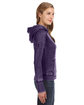 J America Ladies' Zen Pullover Fleece Hooded Sweatshirt twisted plum ModelSide