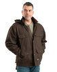 Berne Men's Heartland Washed Duck Zip-Off Hooded Coat bark ModelQrt