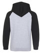 Just Hoods By AWDis Adult 80/20 Midweight Contrast Baseball Hooded Sweatshirt HTH GRY/ JET BLK ModelBack