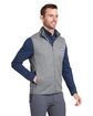 vineyard vines Men's Mountain Sweater Fleece Vest grey heather_039 ModelQrt