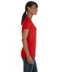 Fruit of the Loom Ladies' HD Cotton™ V-Neck T-Shirt TRUE RED ModelSide