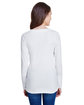 LAT Ladies' Long Sleeve Fine Jersey Lace-Up T-Shirt blend wht/ titnm ModelBack