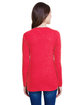 LAT Ladies' Long Sleeve Fine Jersey Lace-Up T-Shirt vintage red/ wht ModelBack