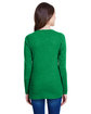LAT Ladies' Long Sleeve Fine Jersey Lace-Up T-Shirt vint green/ wht ModelBack