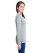 LAT Ladies' Long Sleeve Fine Jersey Lace-Up T-Shirt vintage hth/ wht ModelSide