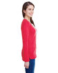 LAT Ladies' Long Sleeve Fine Jersey Lace-Up T-Shirt vintage red/ wht ModelSide