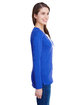 LAT Ladies' Long Sleeve Fine Jersey Lace-Up T-Shirt vintage roy/ wht ModelSide