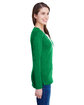 LAT Ladies' Long Sleeve Fine Jersey Lace-Up T-Shirt vint green/ wht ModelSide