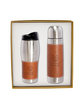 Leeman Tuscany Thermal Bottle And Tumbler Gift Set tan DecoFront