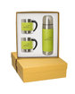 Leeman Tuscany Thermal Bottle And Coffee Cups Gift Set lime green DecoFront