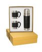 Leeman Tuscany Thermal Bottle And Coffee Cups Gift Set black DecoFront