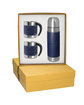 Leeman Tuscany Thermal Bottle And Coffee Cups Gift Set navy blue DecoFront