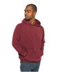 Lane Seven Unisex Vintage Raglan Hooded Sweatshirt BRICK ModelSide