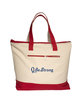 Prime Line Zippered Cotton Boat Tote Bag red DecoFront