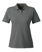 Harriton Ladies' Short-Sleeve Polo charcoal OFFront