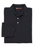 Harriton Men's 5.6 oz. Easy Blend™ Long-Sleeve Polo black OFFront