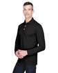 Harriton Men's 5.6 oz. Easy Blend™ Long-Sleeve Polo black ModelQrt