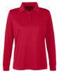 Harriton Ladies' Advantage Snag Protection Plus IL Long Sleeve Polo RED OFFront
