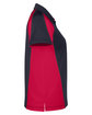 Harriton Ladies' Advantage Snag Protection Plus IL Colorblock Polo BLK/ RED/ D CHRC OFSide