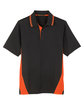 Harriton Men's Tall Flash Snag Protection Plus IL Colorblock Polo black/ tm orange FlatFront
