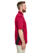 Harriton Men's Tall Flash Snag Protection Plus IL Colorblock Polo RED/ BLACK ModelSide