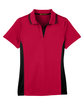 Harriton Ladies' Flash Snag Protection Plus IL Colorblock Polo red/ black FlatFront