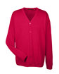 Harriton Men's Pilbloc™ V-Neck Button Cardigan Sweater red OFFront