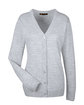 Harriton Ladies' Pilbloc™ V-Neck Button Cardigan Sweater GREY HEATHER OFFront