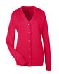 Harriton Ladies' Pilbloc™ V-Neck Button Cardigan Sweater RED OFFront