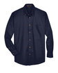 Harriton Men's Easy Blend™ Long-Sleeve Twill Shirt with Stain-Release NAVY FlatFront