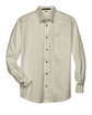 Harriton Men's Easy Blend™ Long-Sleeve Twill Shirt with Stain-Release CREME FlatFront