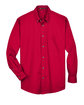 Harriton Men's Easy Blend™ Long-Sleeve Twill Shirt with Stain-Release red FlatFront
