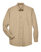 Harriton Men's Easy Blend™ Long-Sleeve Twill Shirt with Stain-Release stone FlatFront