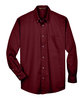 Harriton Men's Easy Blend™ Long-Sleeve Twill Shirt with Stain-Release WINE FlatFront