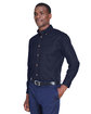 Harriton Men's Easy Blend™ Long-Sleeve Twill Shirt with Stain-Release navy ModelQrt