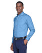 Harriton Men's Easy Blend™ Long-Sleeve Twill Shirt with Stain-Release lt college blue ModelQrt