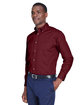 Harriton Men's Easy Blend™ Long-Sleeve Twill Shirt with Stain-Release WINE ModelQrt