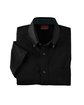 Harriton Men's Easy Blend™ Short-Sleeve Twill Shirt with Stain-Release BLACK OFFront