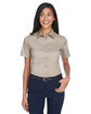 Harriton Ladies' Easy Blend Short-Sleeve Twill Shirt withStain-Release  