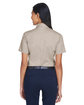 Harriton Ladies' Easy Blend™ Short-Sleeve Twill Shirt with Stain-Release STONE ModelBack