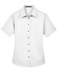 Harriton Ladies' Easy Blend™ Short-Sleeve Twill Shirt with Stain-Release WHITE FlatFront