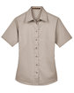 Harriton Ladies' Easy Blend™ Short-Sleeve Twill Shirt with Stain-Release STONE FlatFront