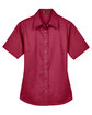 Harriton Ladies' Easy Blend™ Short-Sleeve Twill Shirt with Stain-Release WINE FlatFront