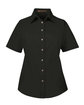 Harriton Ladies' Easy Blend™ Short-Sleeve Twill Shirt with Stain-Release BLACK OFFront