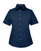 Harriton Ladies' Easy Blend™ Short-Sleeve Twill Shirt with Stain-Release NAVY OFFront