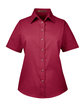 Harriton Ladies' Easy Blend™ Short-Sleeve Twill Shirt with Stain-Release WINE OFFront