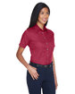 Harriton Ladies' Easy Blend™ Short-Sleeve Twill Shirt with Stain-Release WINE ModelQrt