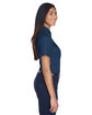 Harriton Ladies' Easy Blend™ Short-Sleeve Twill Shirt with Stain-Release NAVY ModelSide