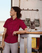 Harriton Ladies' Easy Blend™ Short-Sleeve Twill Shirt with Stain-Release  Lifestyle